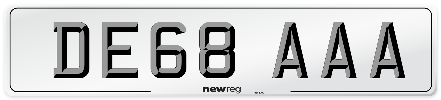 DE68 AAA Number Plate from New Reg